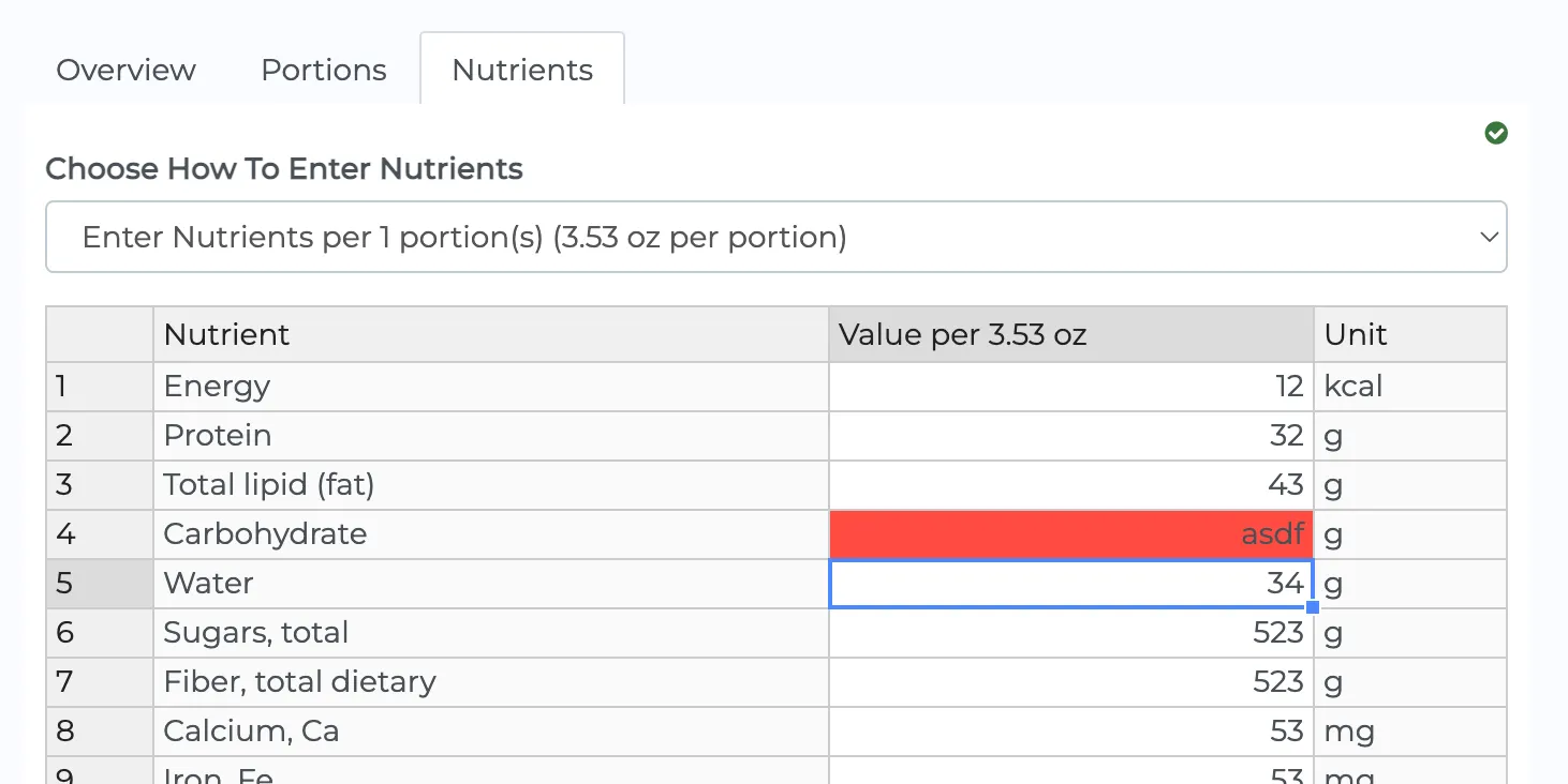 nutrient error data